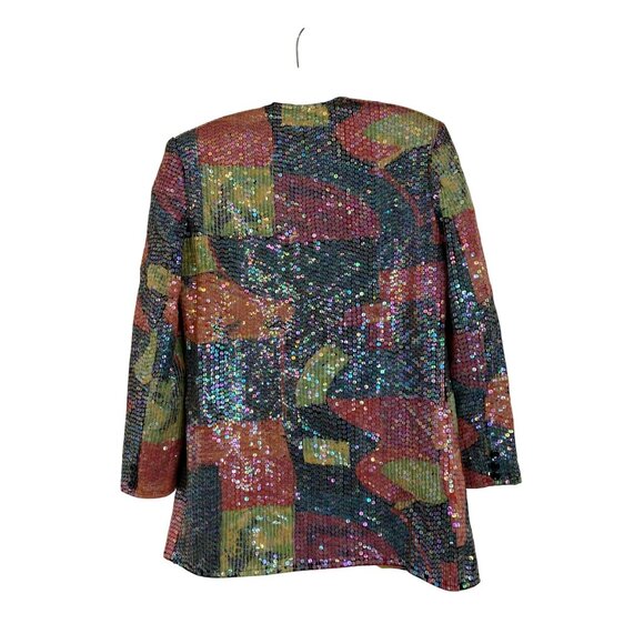 Vintage Sandy Starkman Sequin Blazer Abstract Art Plants EUC Size Small - Picture 5 of 7